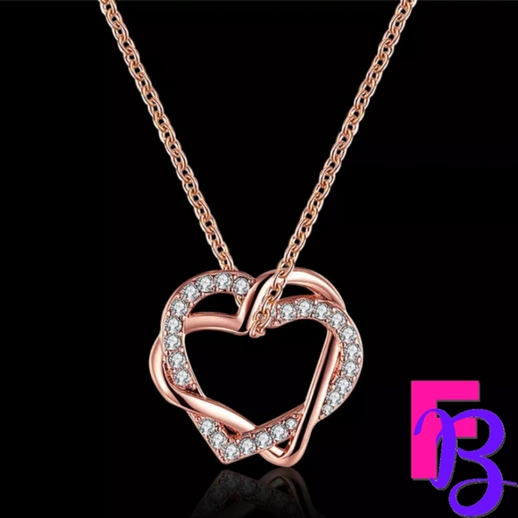 *NEW!* 18K White Gold Heart to Heart CZ Necklace - Picture 3 of 10